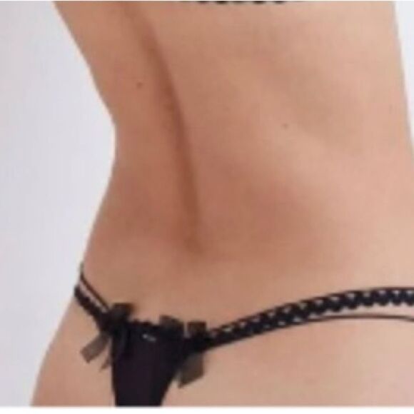 For Love and Lemons Black Heart Thong Panty XXS NWT - Picture 2 of 10